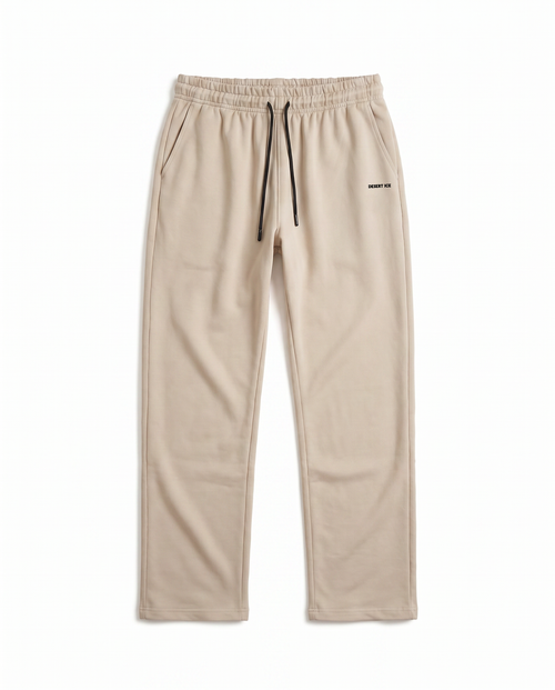 Desert ice embroidery Sweat Pants “Beige” (Unisex) بنطلون رياضي مطرز باللون البيج (للجنسين)