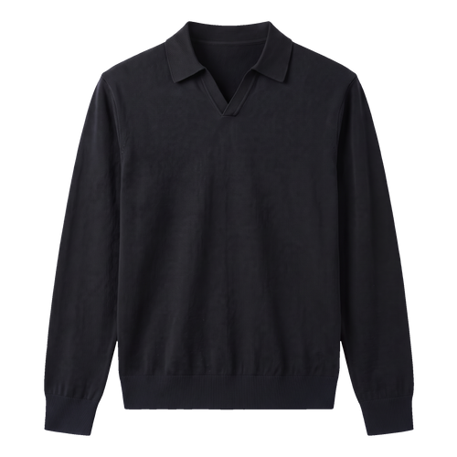 Essential Polo Long Sleeve - Black