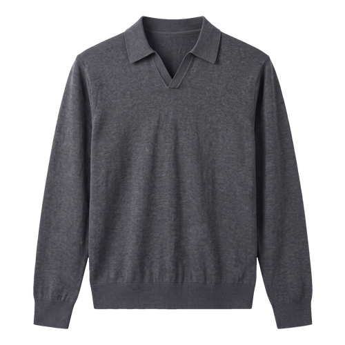 Essential Polo Long Sleeve - Grey