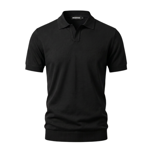 Desert Ice Essential Knitted Polo "Ref.02" - Black