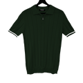 T-SHIRT KNITTED POLO W/ZIP REF.XH-012"GREEN”قميص بولو محبوك بسحاب