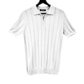 T-SHIRT KNITTED POLO W/ZIP REF.XH-012"WHITE”قميص بولو محبوك بسحاب