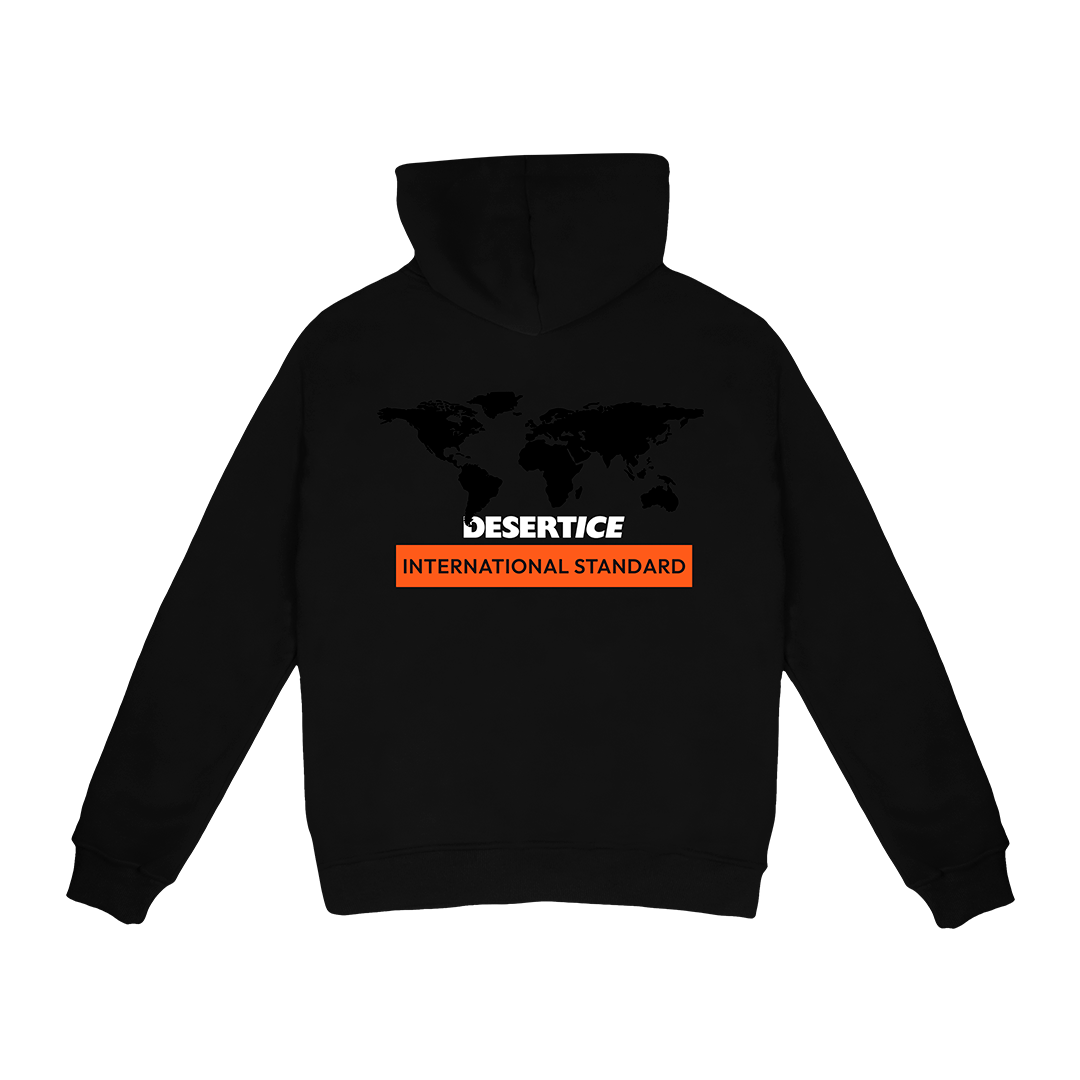 INTERNATIONAL STANDARD HOODIE (Black) REF.DE-1001 هودي (أسود) REF.DE-1001