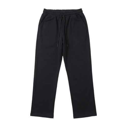 Wide Leg Cotton Sweatpants - Black