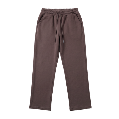 Wide Leg Cotton Sweatpants - Coffee