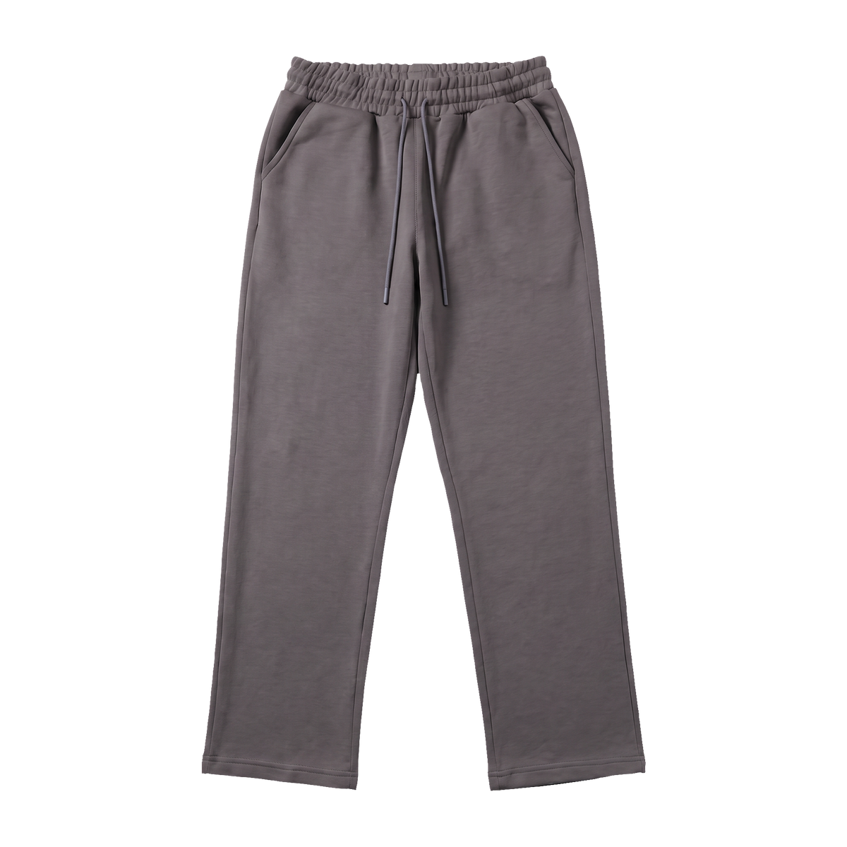 Wide Leg Cotton Sweatpants - Dark Grey
