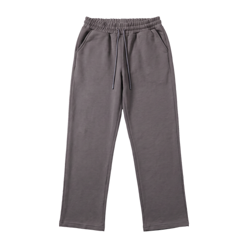 Wide Leg Cotton Sweatpants - Dark Grey