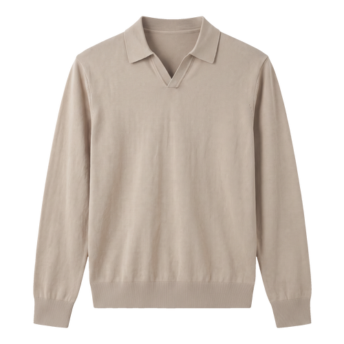 Essential Polo Long Sleeve - Beige