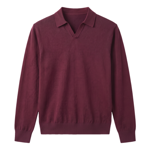 Essential Polo Long Sleeve - Burgundy