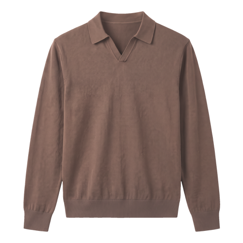 Essential Polo Long Sleeve - Light Brown
