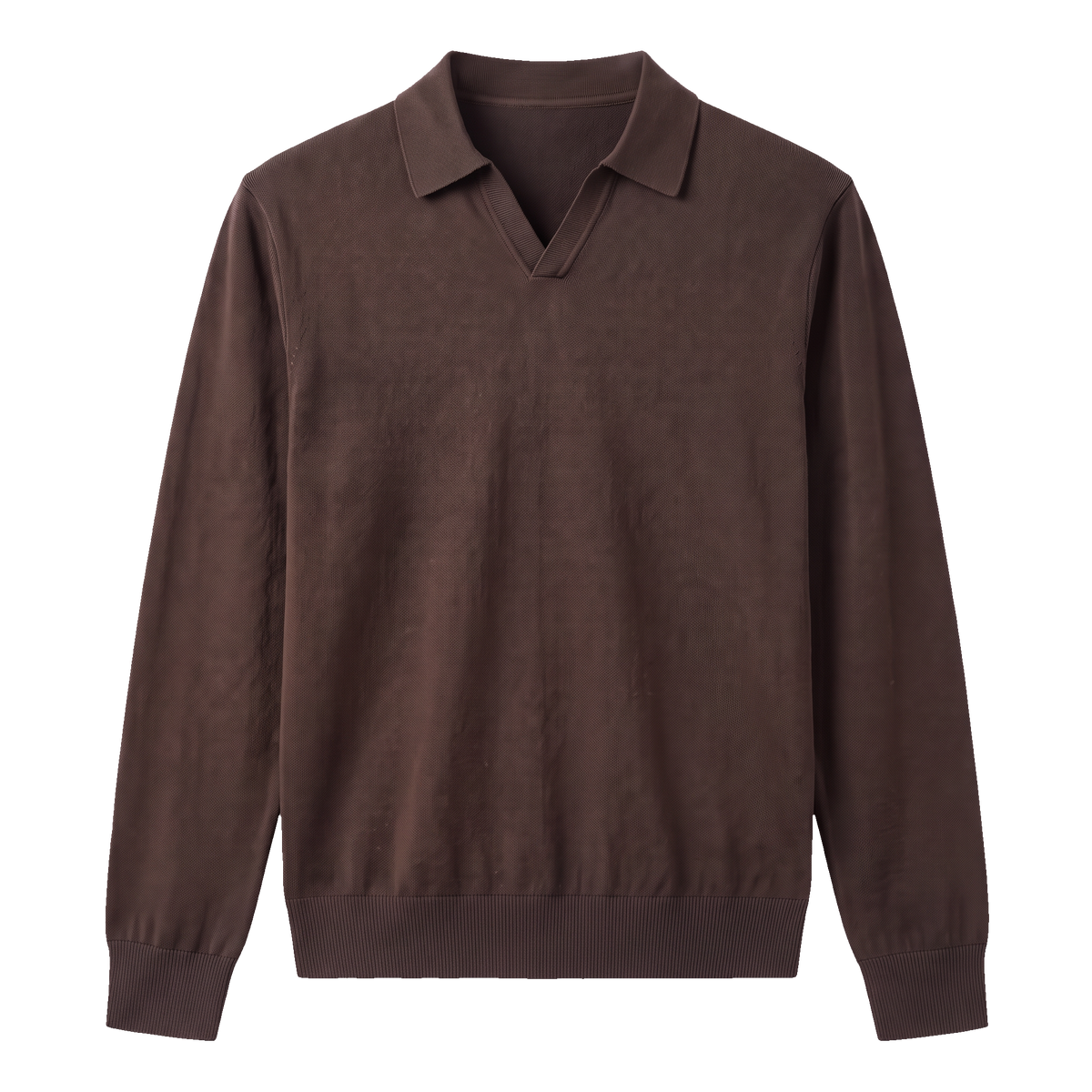 Essential Polo Long Sleeve - Coffee