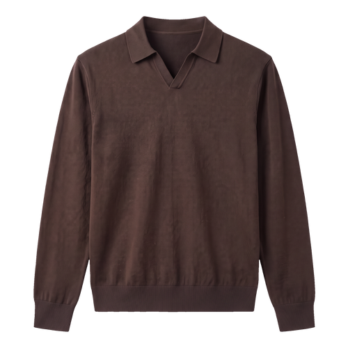 Essential Polo Long Sleeve - Coffee