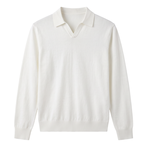 Essential Polo Long Sleeve - White