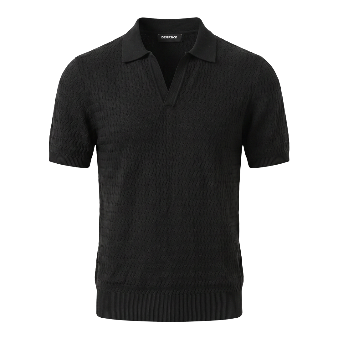 Desert Ice One Knitted Polo "Ref.01" - Black