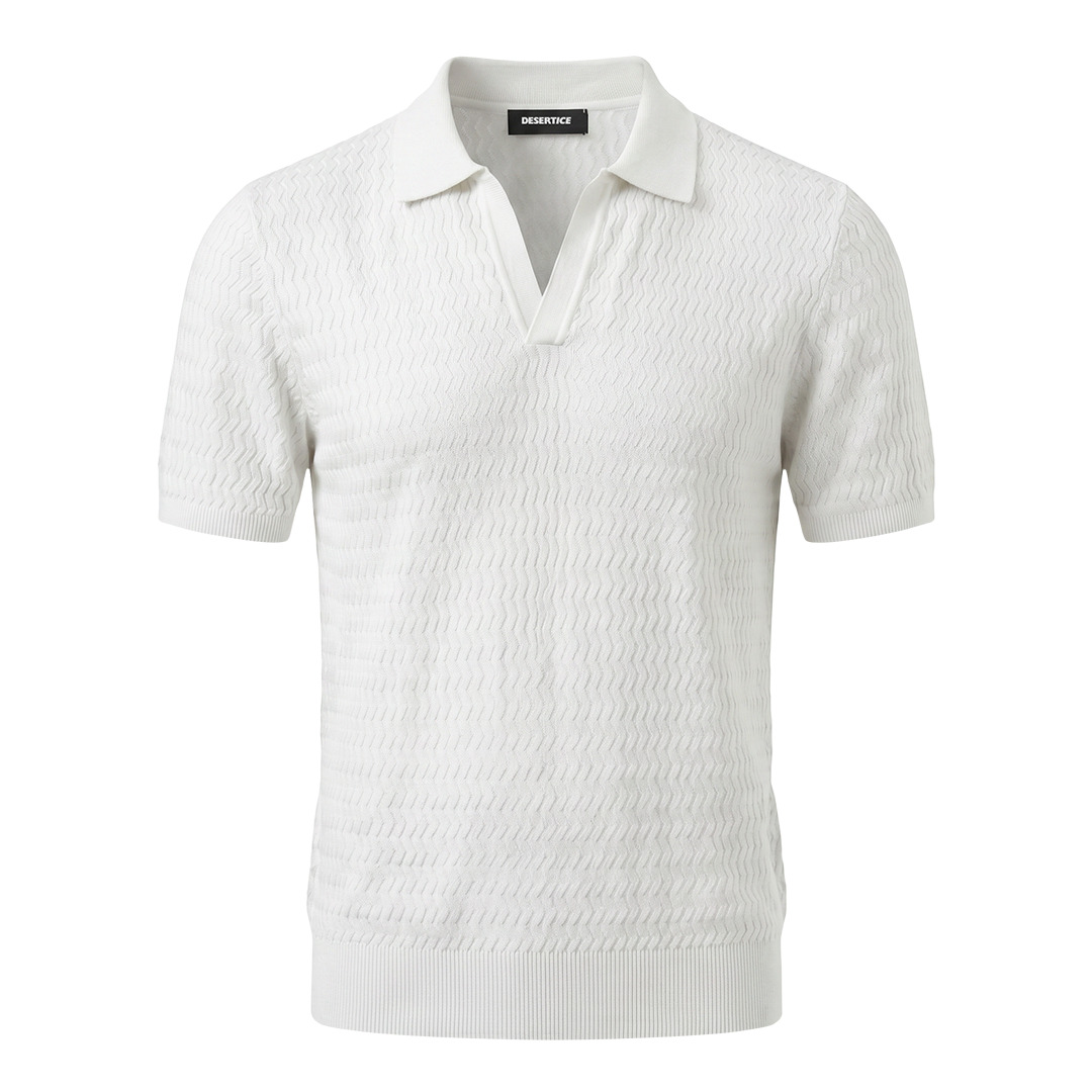 Desert Ice One Knitted Polo "Ref.01" - White