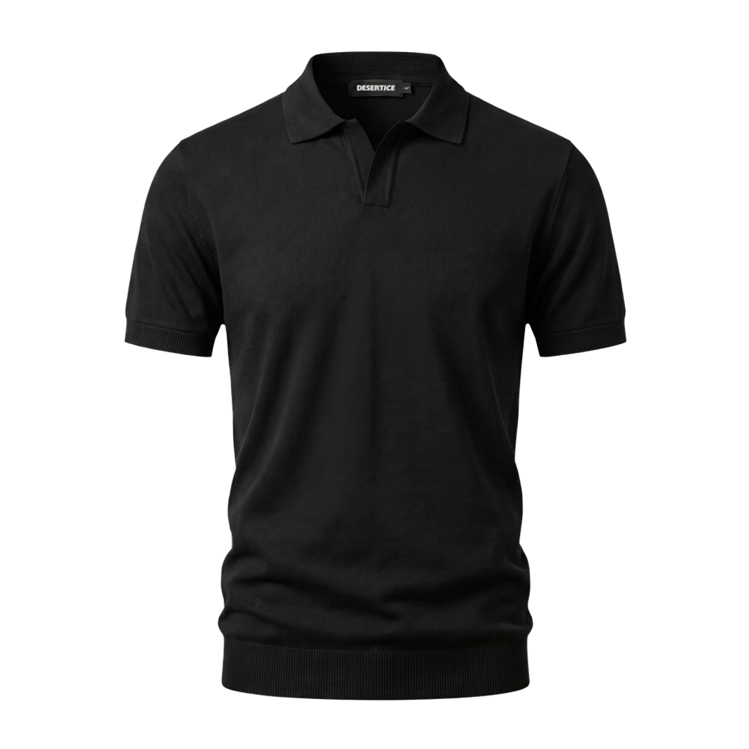 Desert Ice Essential Knitted Polo "Ref.02" - Black