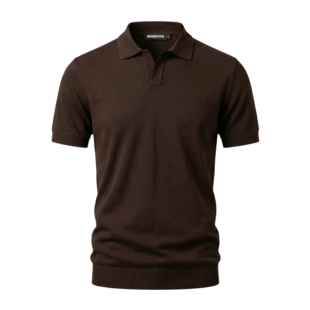 Desert Ice Essential Knitted Polo "Ref.02" - Coffee