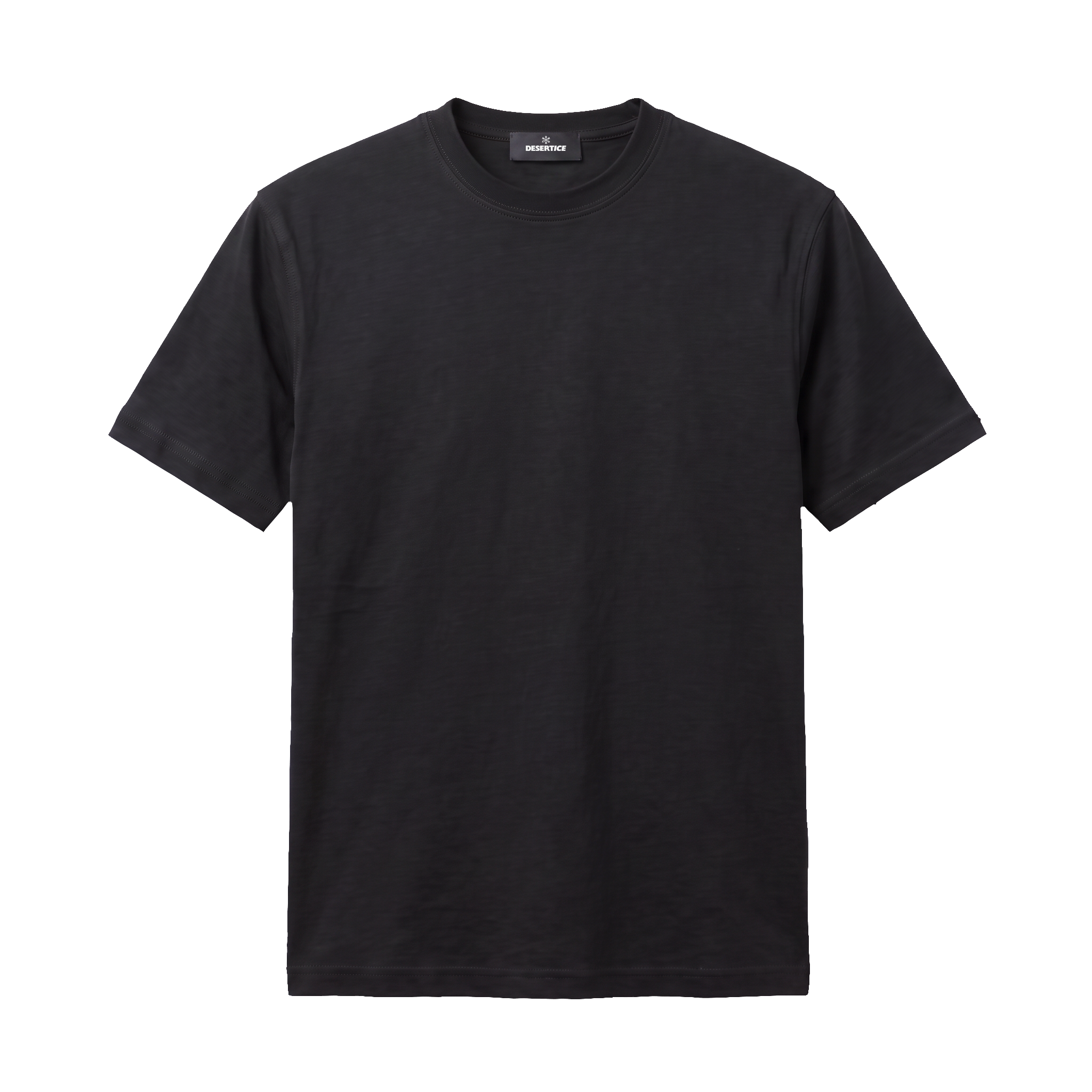 Round Neck Regular Fit Sada Tshirt (Black)
