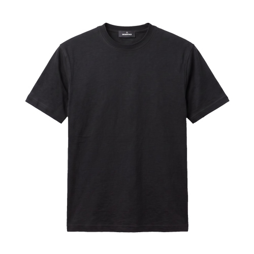 Round Neck Regular Fit Sada Tshirt (Black)