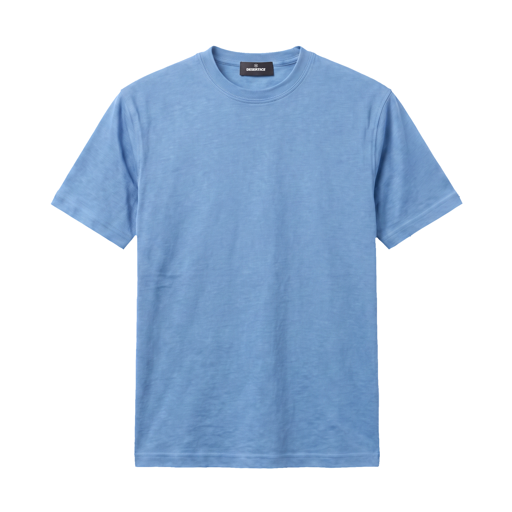 Round Neck Regular Fit Sada Tshirt (Sky Blue)