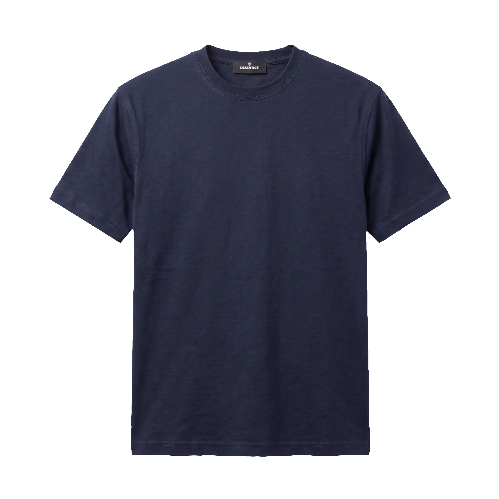 Round Neck Regular Fit Sada Tshirt (Navy Blue)
