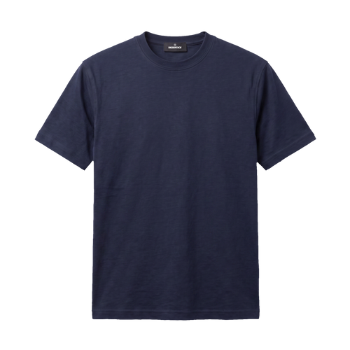 Round Neck Regular Fit Sada Tshirt (Navy Blue)