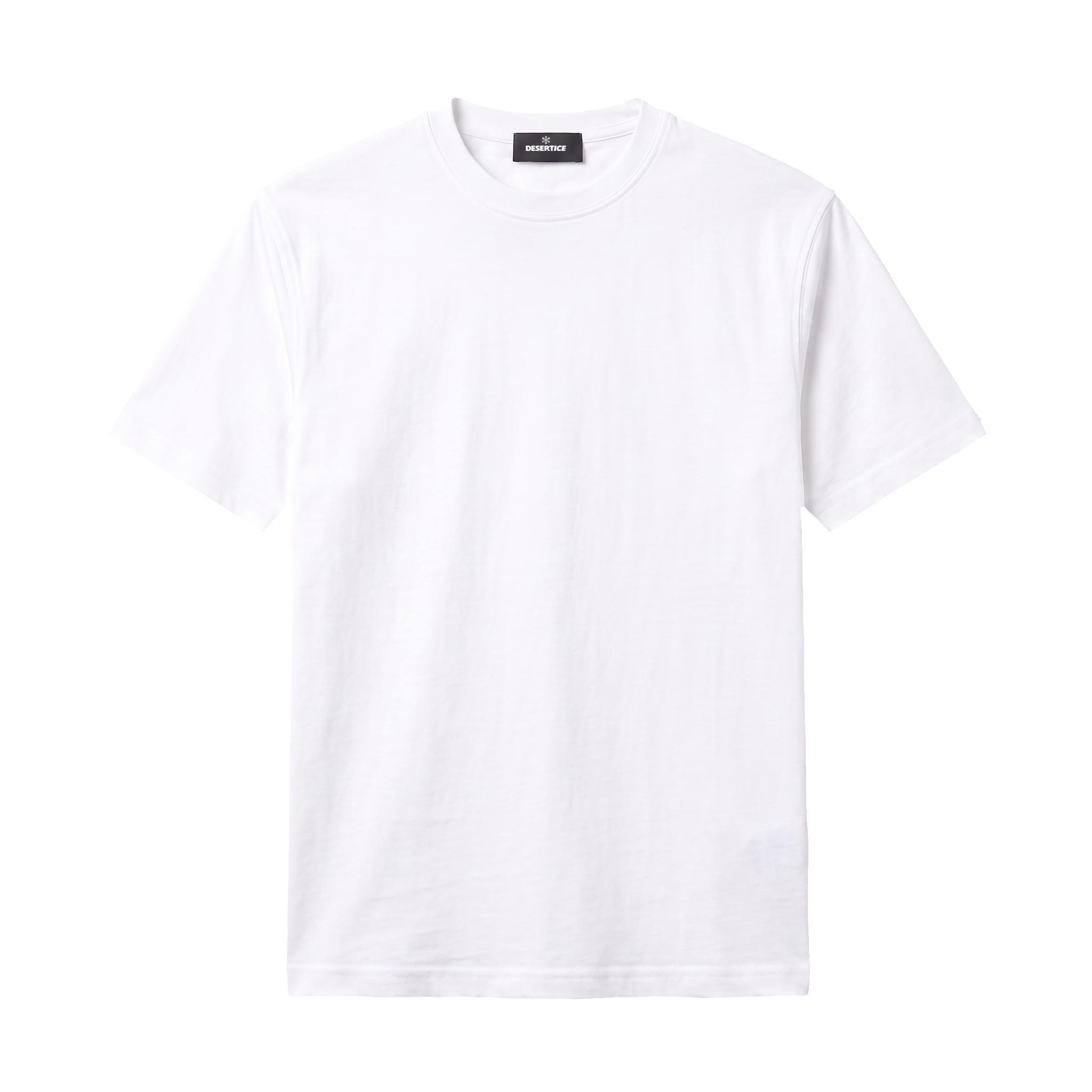 Round Neck Regular Fit Sada Tshirt (White)