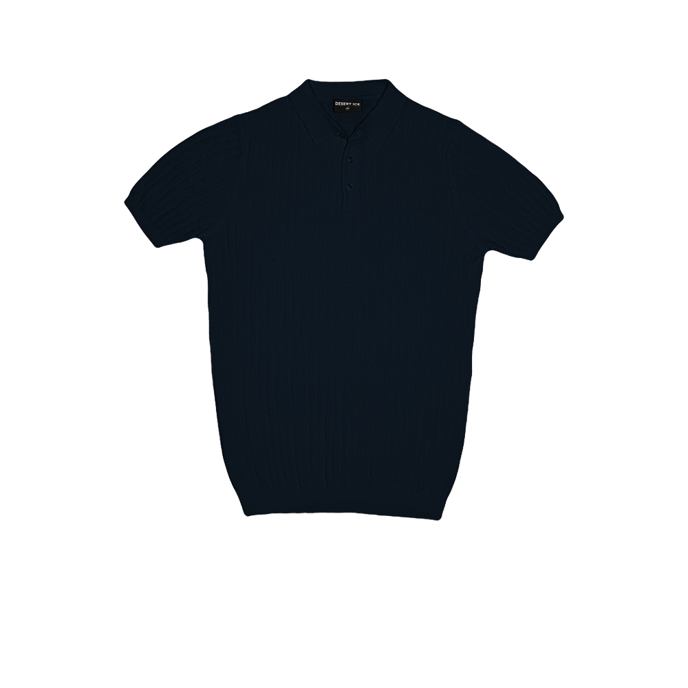 T-SHIRT KNITTED POLO REF.FF-005"NAVY" تي شيرت بولو محبوك REF.FF-005"أزرق داكن"