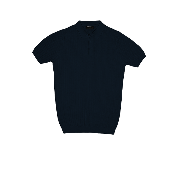 T-SHIRT KNITTED POLO REF.FF-005"NAVY" تي شيرت بولو محبوك REF.FF-005"أزرق داكن"