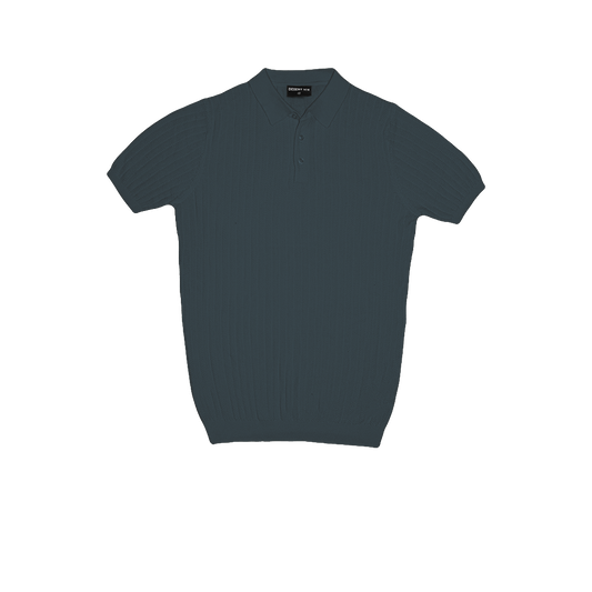 T-SHIRT KNITTED POLO REF.FF-005"BLUE"  تي شيرت بولو محبوك REF.FF-005"أزرق"