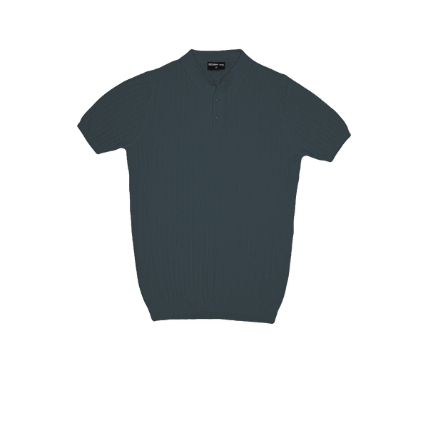 T-SHIRT KNITTED POLO REF.FF-005"BLUE"  تي شيرت بولو محبوك REF.FF-005"أزرق"