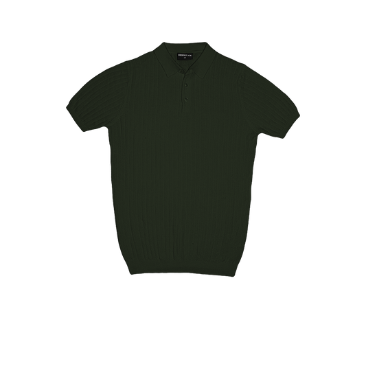 T-SHIRT KNITTED POLO REF.FF-005"GREEN  تي شيرت بولو محبوك REF.FF-005"أخضر