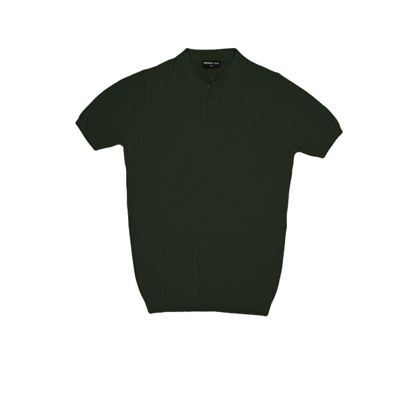 T-SHIRT KNITTED POLO REF.FF-005"GREEN  تي شيرت بولو محبوك REF.FF-005"أخضر