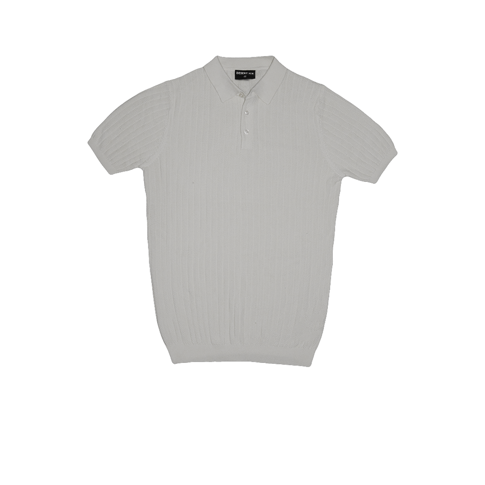 T-SHIRT KNITTED POLO REF.FF-005“GREY”  تي شيرت بولو محبوك REF.FF-005"رمادي"
