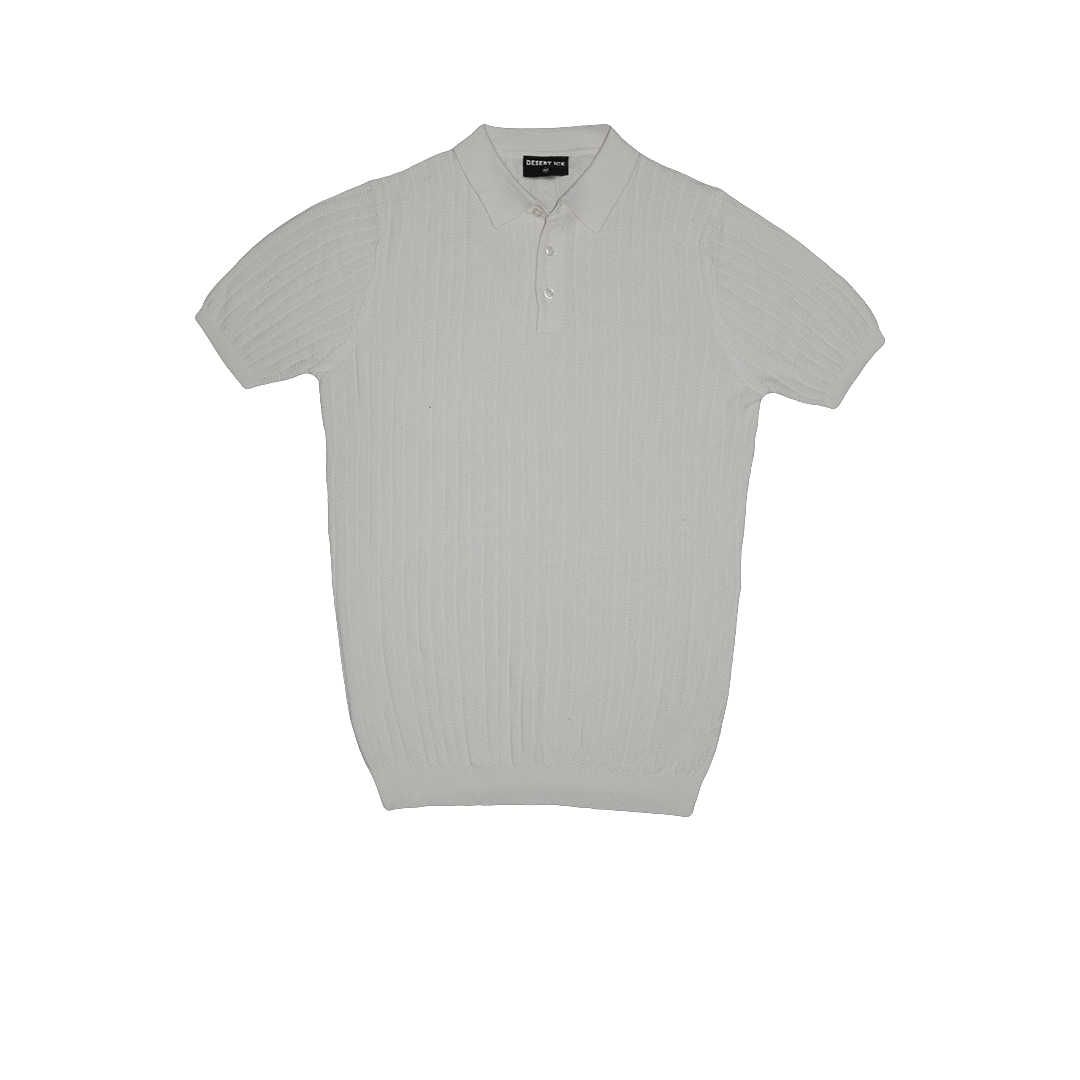 T-SHIRT KNITTED POLO REF.FF-005“GREY”  تي شيرت بولو محبوك REF.FF-005"رمادي"