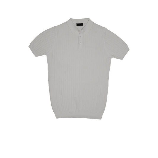 T-SHIRT KNITTED POLO REF.FF-005“GREY”  تي شيرت بولو محبوك REF.FF-005"رمادي"