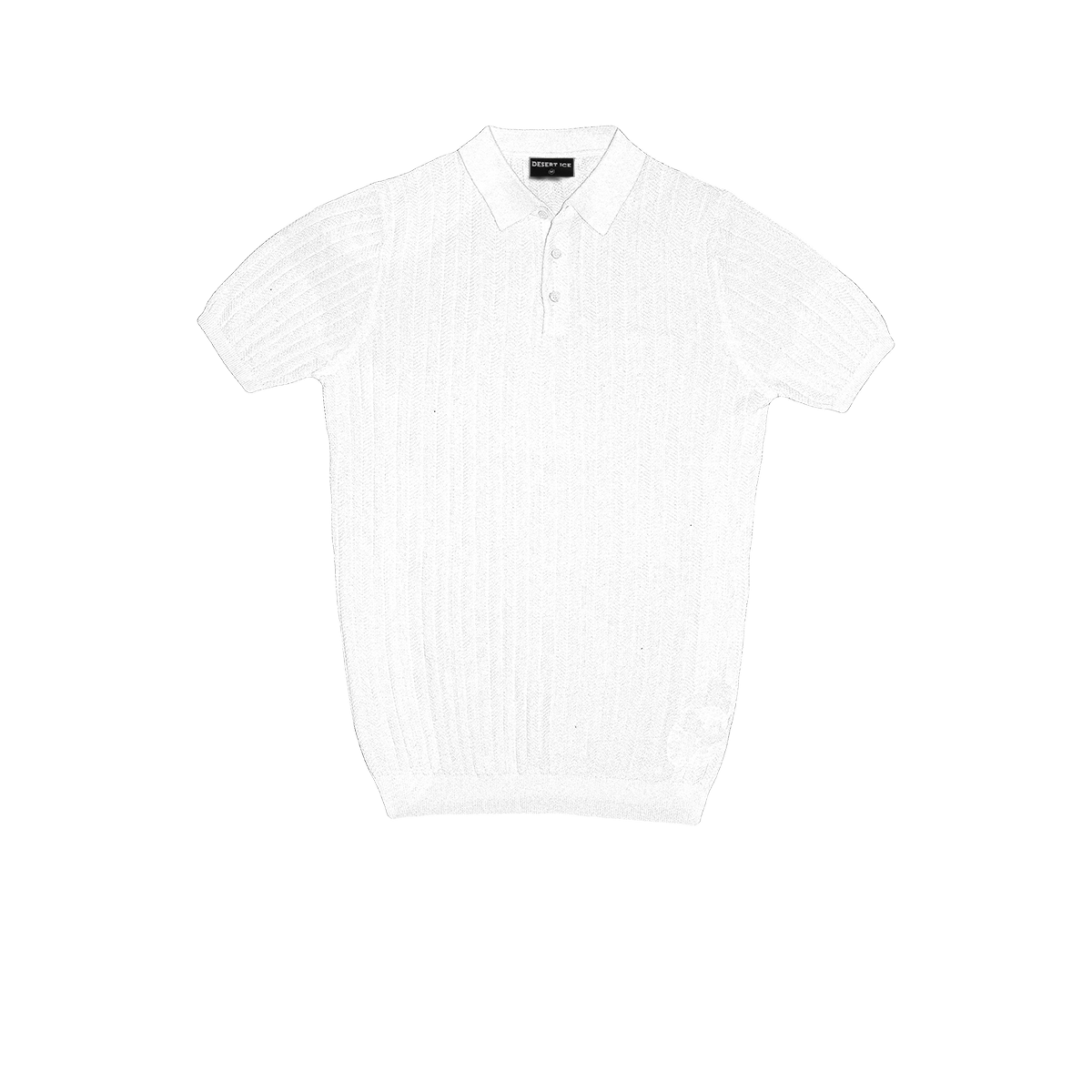 T-SHIRT KNITTED POLO REF.FF-005"WHITE"  تي شيرت بولو محبوك REF.FF-005"أبيض"