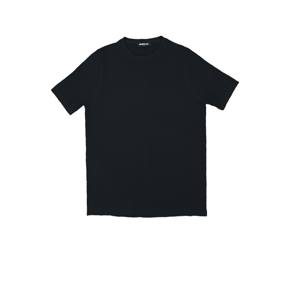 T-SHIRT KNITTED REF.KL-006"BLACK" تي شيرت محبوك REF.KL-006"أسود"