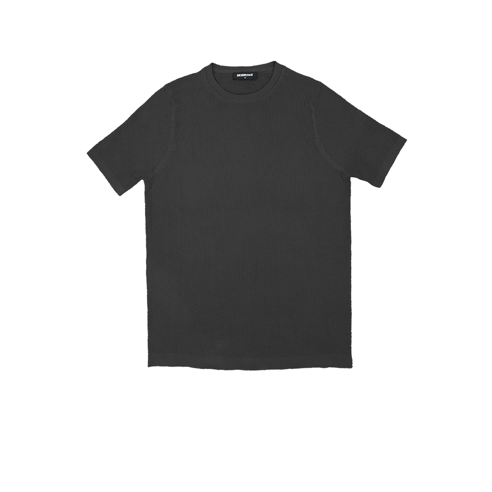 T-SHIRT KNITTED REF.KL-006"DARK GREY" قميص تي شيرت محبوك REF.KL-006"رمادي غامق"