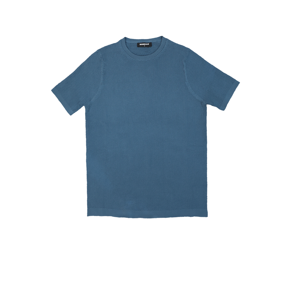 T-SHIRT KNITTED REF.KL-006"BLUE قميص تي شيرت محبوك REF.KL-006"أزرق