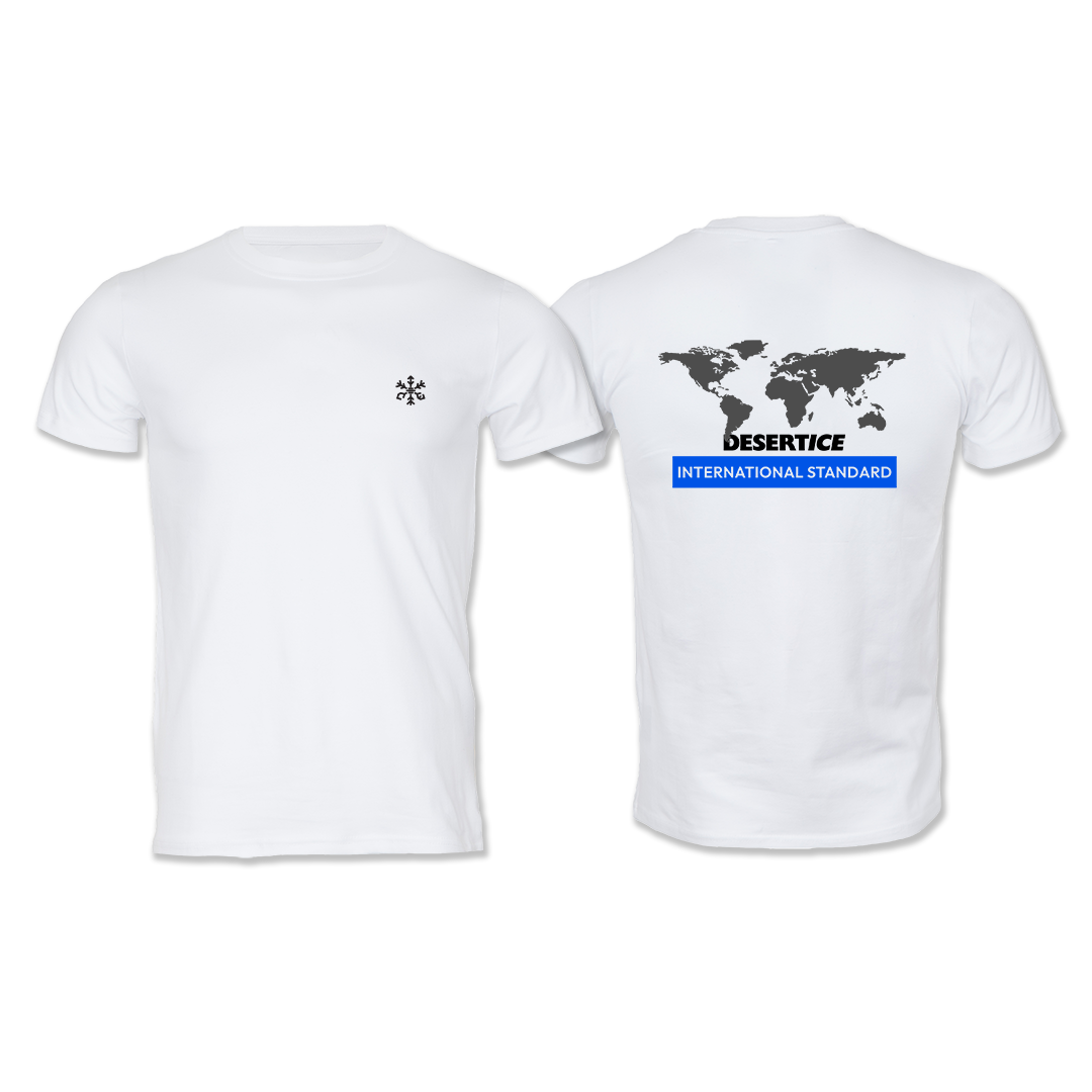 Desert ice International Standard T-shirt "White"(unisex) تي شيرت "أبيض" بمعيار دولي (للجنسين)