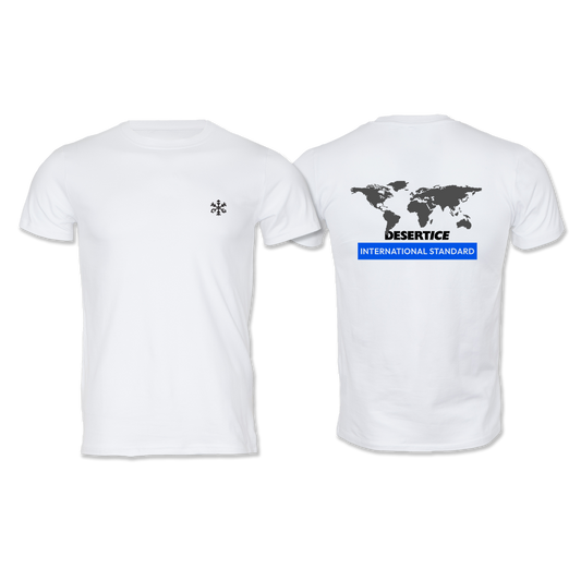 Desert ice International Standard T-shirt "White"(unisex) تي شيرت "أبيض" بمعيار دولي (للجنسين)