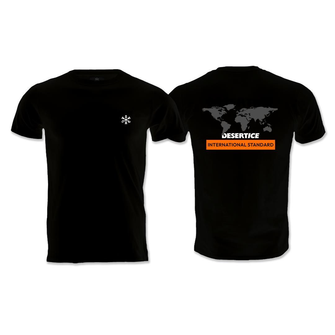 Desert ice International Standard T-shirt "Black"(unisex) تي شيرت "أسود" بمواصفات دولية (للجنسين)