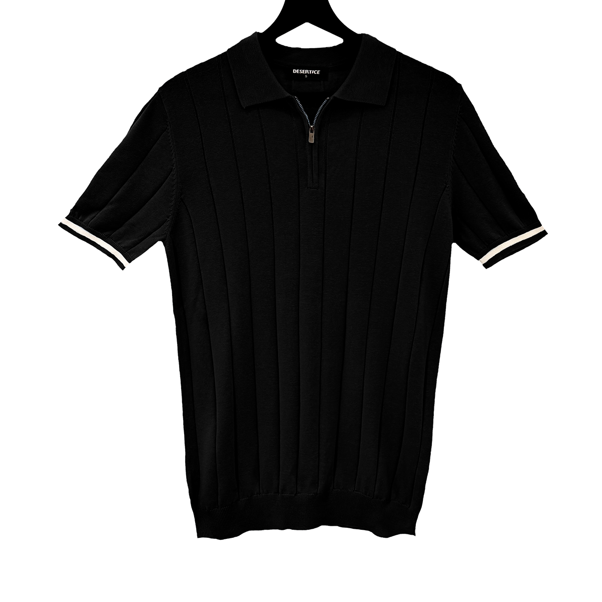 T-SHIRT KNITTED POLO W/ZIP REF.XH-012"Black