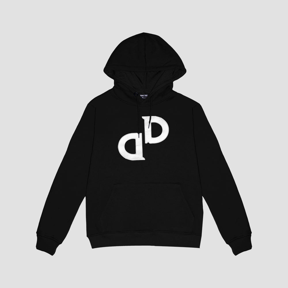 Letter Embroidered Hoodie (Black) "Unisex" Ref.ND2201 هودي مطرز بحروف (أسود) "للجنسين"