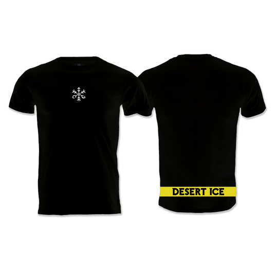 Desert Ice Yellow Stripe T-Shirt "Black" (Unisex) تي شيرت مخطط باللون الأصفر "أسود" (للجنسين)