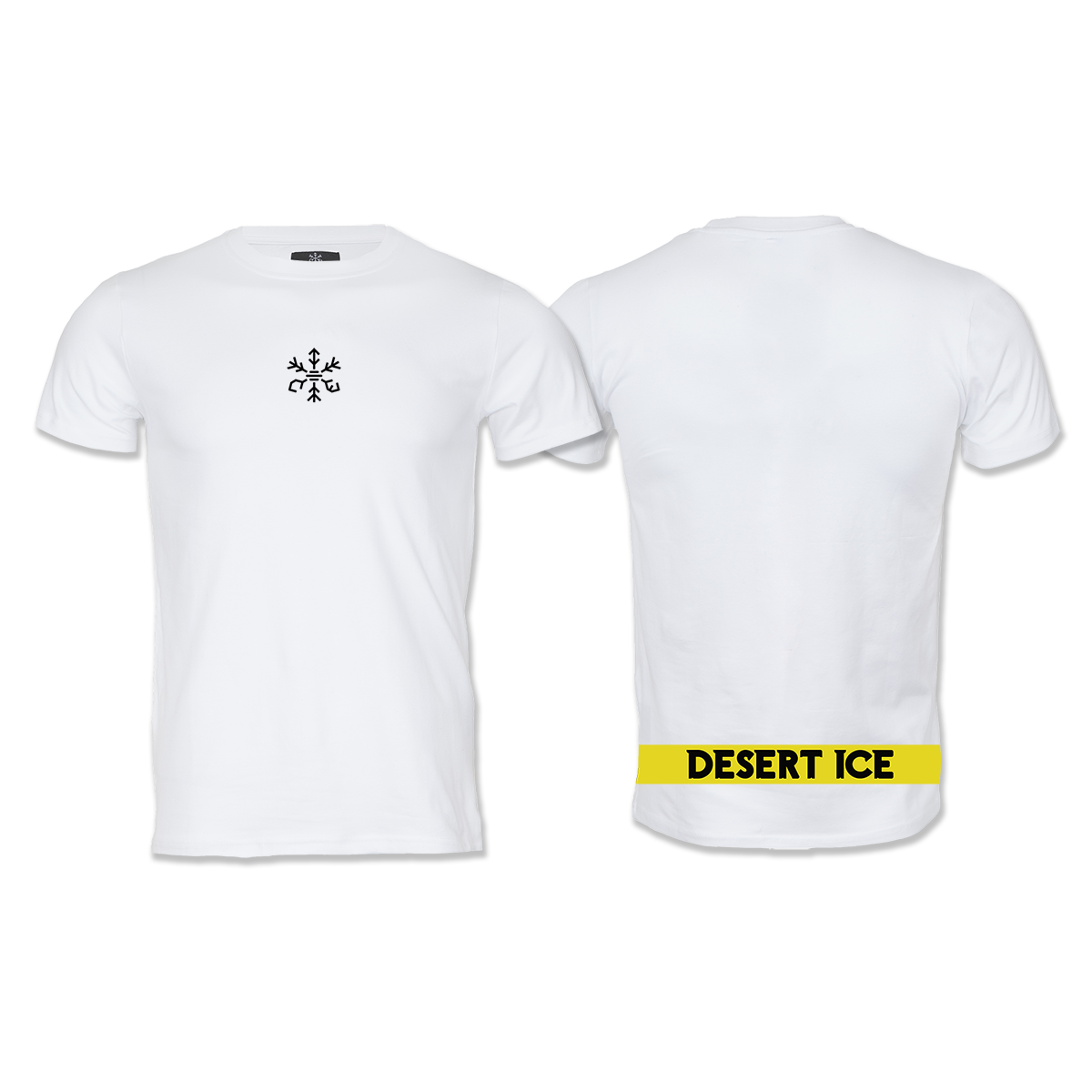 Desert Ice Yellow Stripe T-Shirt "White" (Unisex) تي شيرت مخطط باللون الأصفر "أبيض" (للجنسين)