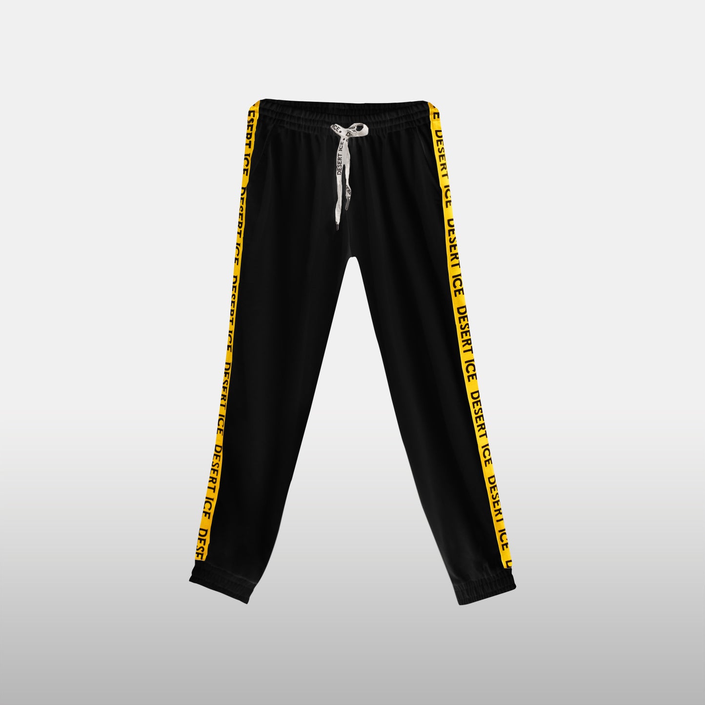Desert Ice Yellow Stripe Joggers "Black" (Unisex) بنطال رياضي مخطط باللون الأصفر "أسود" (للجنسين)